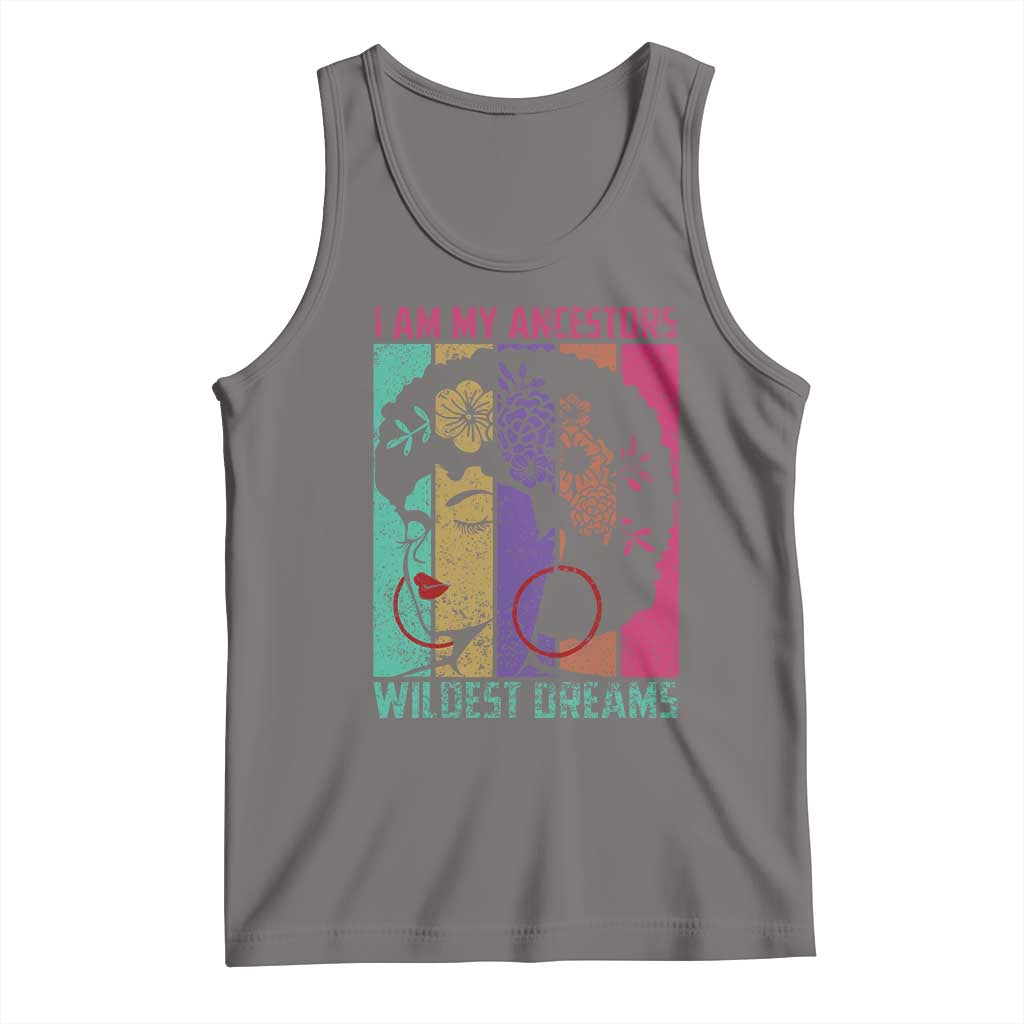 Black History Month Pride Tank Top I Am My Ancestors Wildest Dreams Woman Retro TS02 Deep Heather Print Your Wear