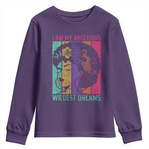 Black History Month Pride Youth Sweatshirt I Am My Ancestors Wildest Dreams Woman Retro TS02 Purple Print Your Wear