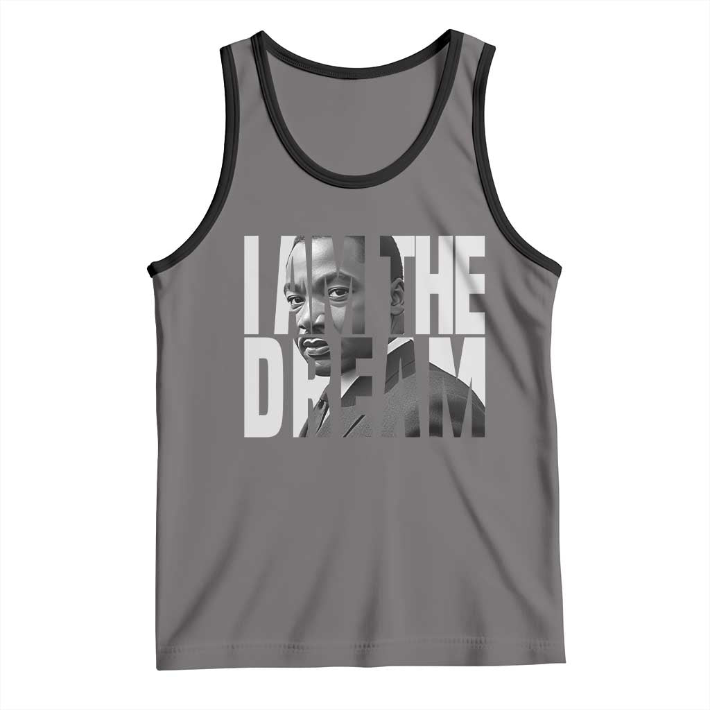 Martin Luther King MLK Day Tank Top I Am The Dream Black King Power Black History Month TS02 Deep Heather Black Print Your Wear