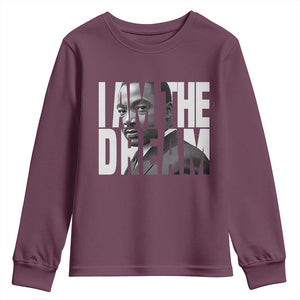 Martin Luther King MLK Day Youth Sweatshirt I Am The Dream Black King Power Black History Month TS02 Maroon Print Your Wear