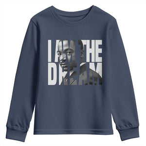 Martin Luther King MLK Day Youth Sweatshirt I Am The Dream Black King Power Black History Month TS02 Navy Print Your Wear