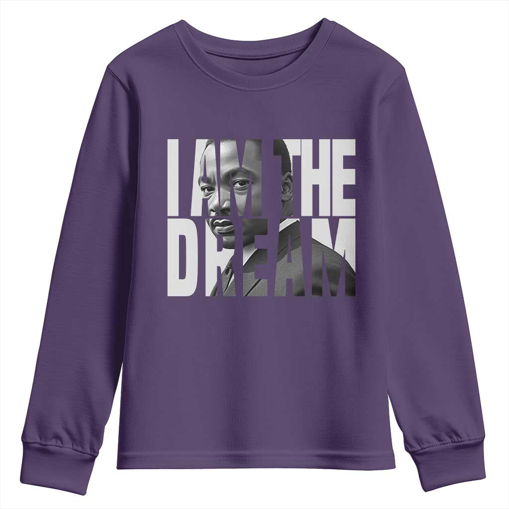 Martin Luther King MLK Day Youth Sweatshirt I Am The Dream Black King Power Black History Month TS02 Purple Print Your Wear