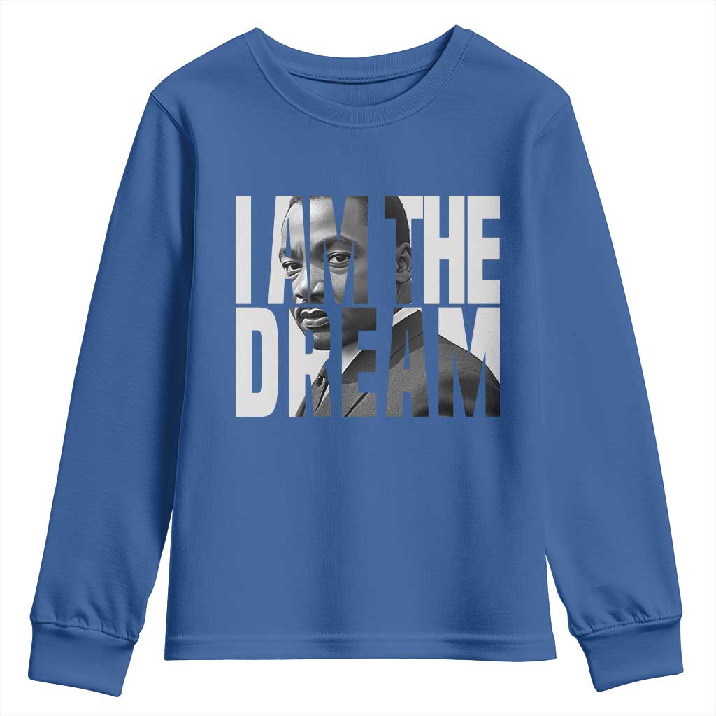 Martin Luther King MLK Day Youth Sweatshirt I Am The Dream Black King Power Black History Month TS02 Royal Blue Print Your Wear