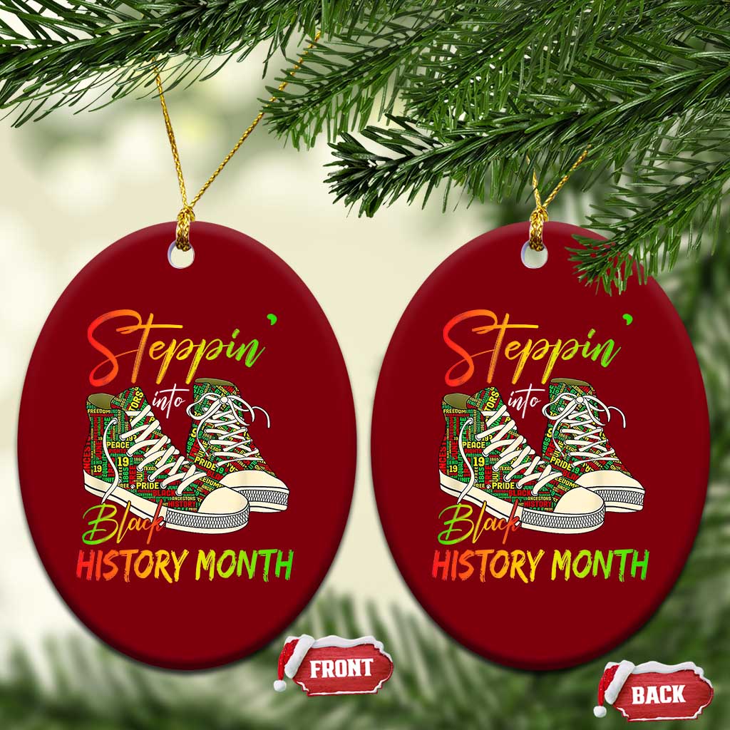 Stepping Into Black History Month Ceramic Ornament Sneakers TS02 Print Your Wear
