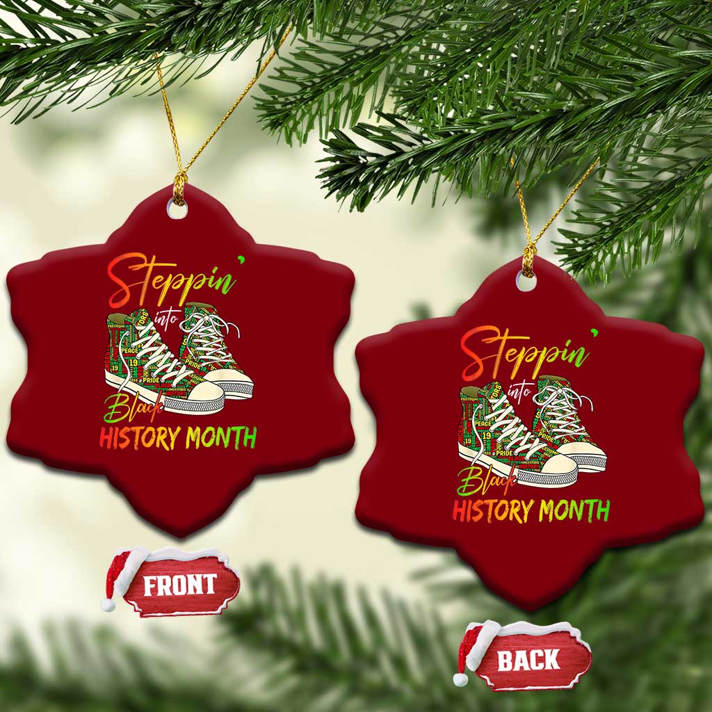 Stepping Into Black History Month Ceramic Ornament Sneakers TS02 Print Your Wear