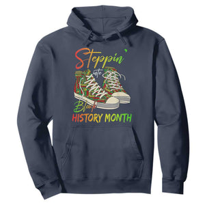 Stepping Into Black History Month Hoodie Sneakers TS02 Navy Print Your Wear