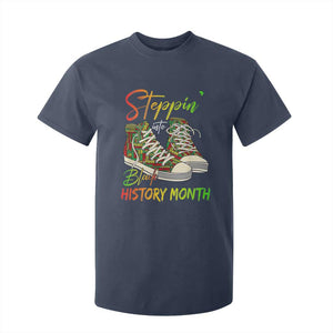 Stepping Into Black History Month T Shirt For Kid Sneakers TS02 Navy Print Your Wear