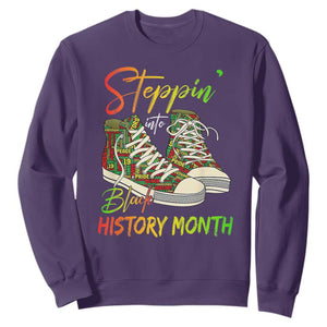 Stepping Into Black History Month Sweatshirt Sneakers TS02 Purple Print Your Wear