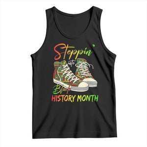 Stepping Into Black History Month Tank Top Sneakers TS02 Black Print Your Wear