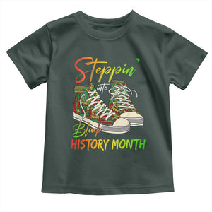 Stepping Into Black History Month Toddler T Shirt Sneakers TS02 Dark Forest Green Print Your Wear