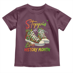 Stepping Into Black History Month Toddler T Shirt Sneakers TS02 Maroon Print Your Wear