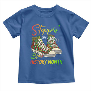 Stepping Into Black History Month Toddler T Shirt Sneakers TS02 Royal Blue Print Your Wear