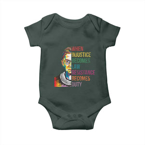 RBG Quote Baby Onesie When Injustice Becomes Law Resistance Becomes Duty TS02 Print Your Wear