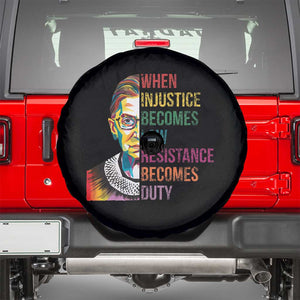 RBG Quote Spare Tire Cover When Injustice Becomes Law Resistance Becomes Duty TS02 Black Print Your Wear