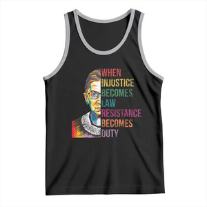 RBG Quote Tank Top When Injustice Becomes Law Resistance Becomes Duty TS02 Black Athletic Heather Print Your Wear
