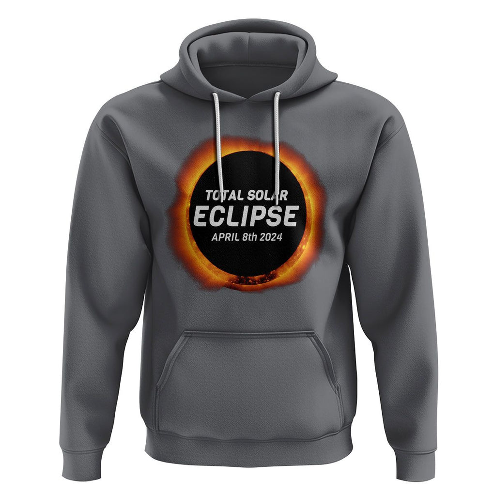 Total Solar Eclipse Hoodie America Totality April 8th 2024 TS02 Charcoal Printyourwear