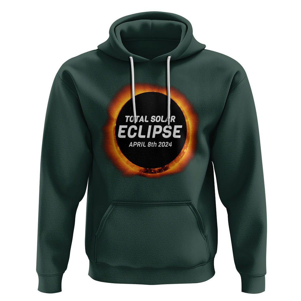 Total Solar Eclipse Hoodie America Totality April 8th 2024 TS02 Dark Forest Green Printyourwear