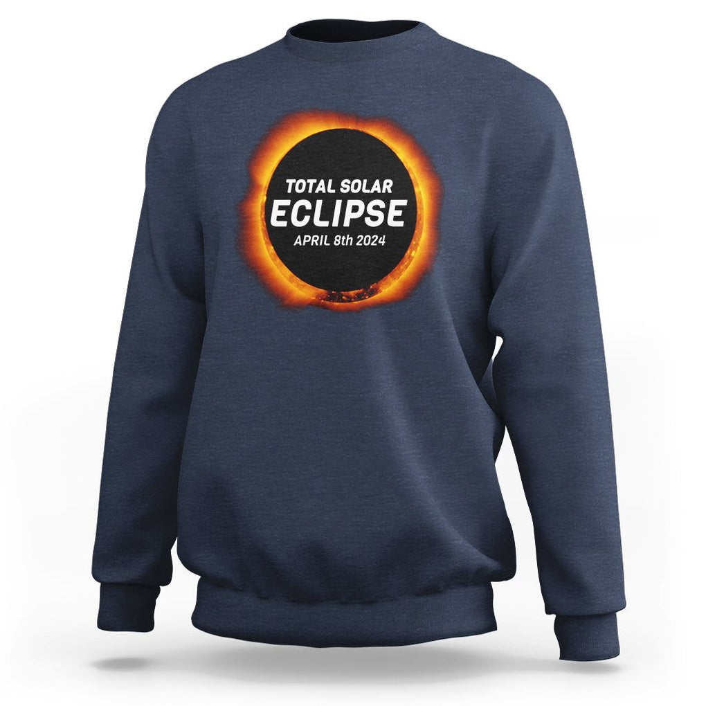 Total Solar Eclipse Sweatshirt America Totality April 8th 2024 TS02 Navy Printyourwear