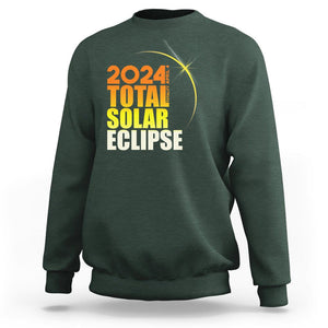 Total Solar Eclipse Sweatshirt America Totality April 8 2024 TS02 Dark Forest Green Printyourwear