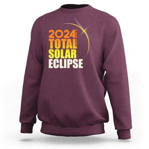 Total Solar Eclipse Sweatshirt America Totality April 8 2024 TS02 Maroon Printyourwear