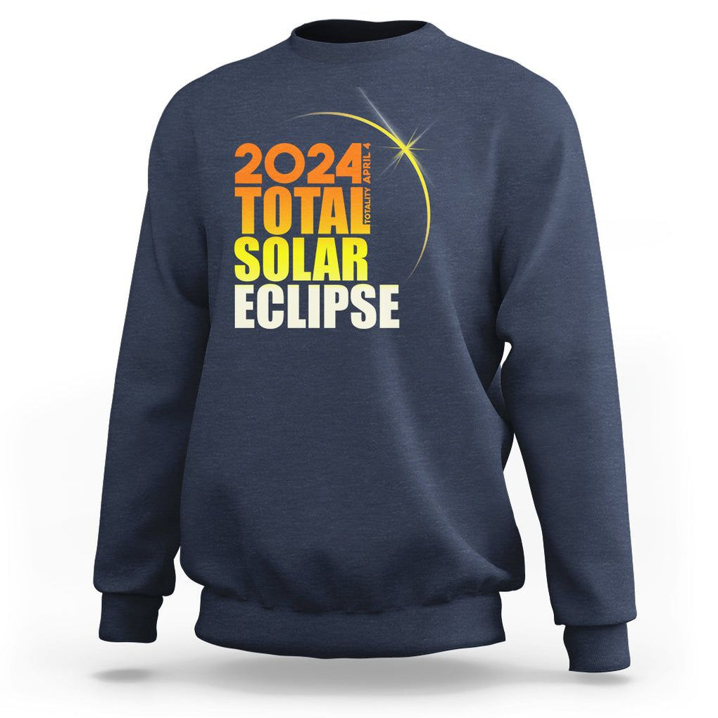 Total Solar Eclipse Sweatshirt America Totality April 8 2024 TS02 Navy Printyourwear
