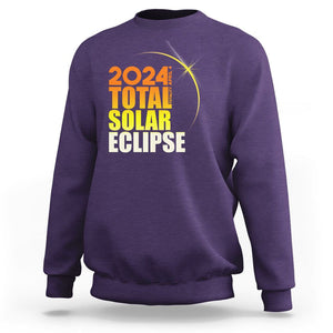 Total Solar Eclipse Sweatshirt America Totality April 8 2024 TS02 Purple Printyourwear