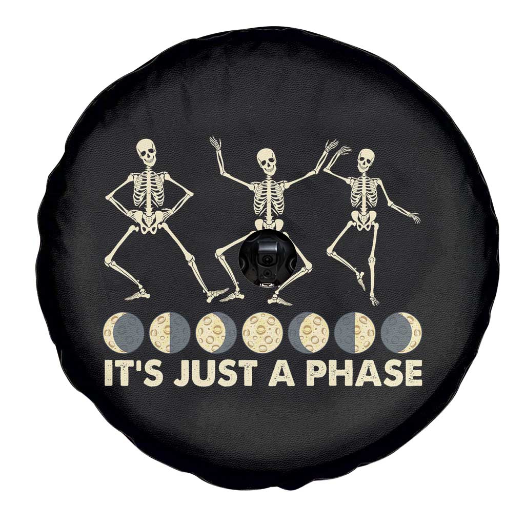 Dancing Skeleton Spare Tire Cover It's Just A Phase Moon Celestial Cycle Phases Of The Moon Astronomy TS02 Print Your Wear