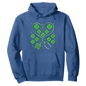 Funny Nurse St Patricks Day Hoodie Nursing Stethoscope Green Clover Shamrock TS02 Royal Blue Print Your Wear