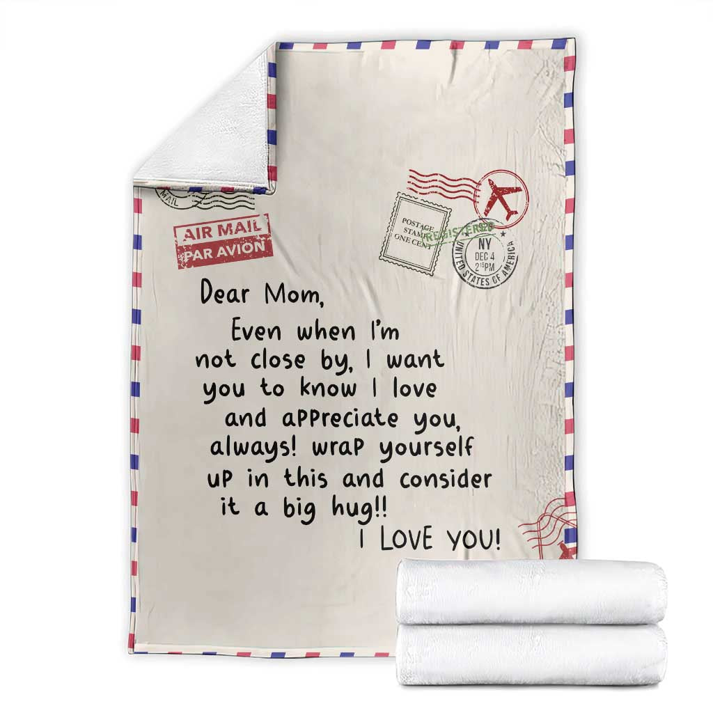 Airmail Letter Dear Mom Throw Blanket Long Distance Hug Meaningful Mother's Day TS02 Sand Print Your Wear