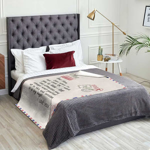 Airmail Letter Dear Mom Throw Blanket Long Distance Hug Meaningful Mother's Day TS02 Print Your Wear