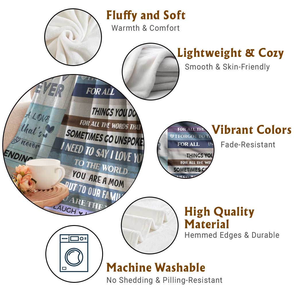 Rustic Sentimental Best Mom Ever Throw Blanket Heartfelt Appreciation To My Mom Mother's Day TS02 Print Your Wear