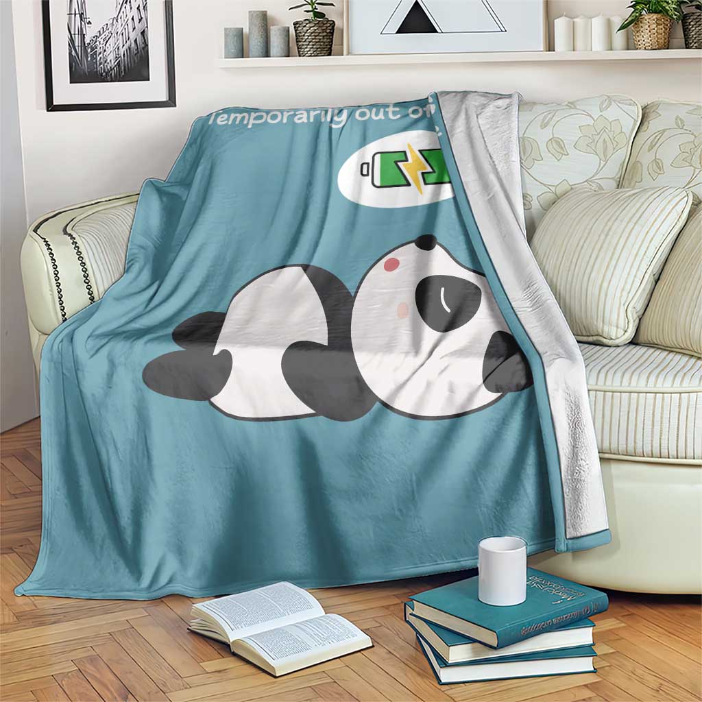 Funny Panda Mom Energy Throw Blanket Mom Is Charging Temporarily Out Of Service Mother's Day Gag Gift TS02 Print Your Wear