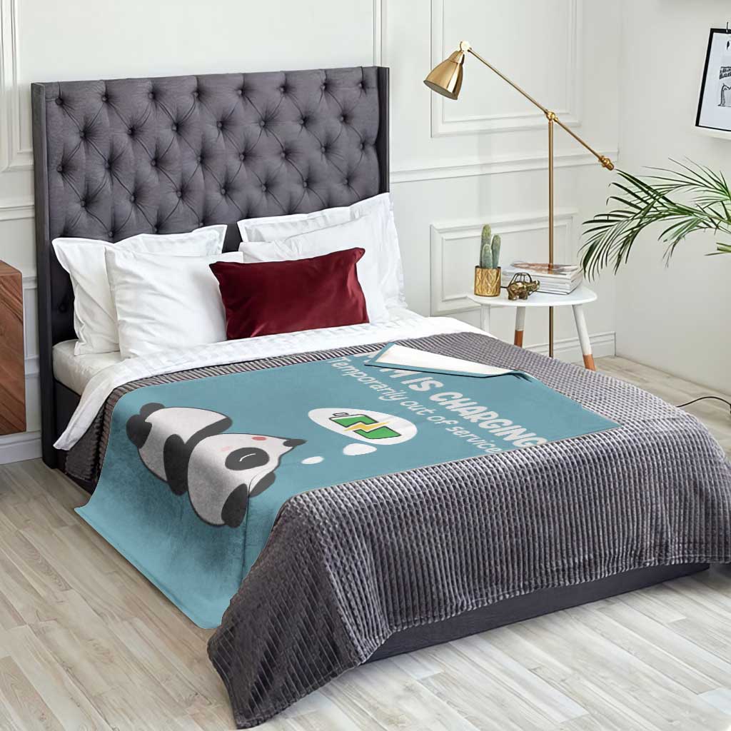 Funny Panda Mom Energy Throw Blanket Mom Is Charging Temporarily Out Of Service Mother's Day Gag Gift TS02 Print Your Wear