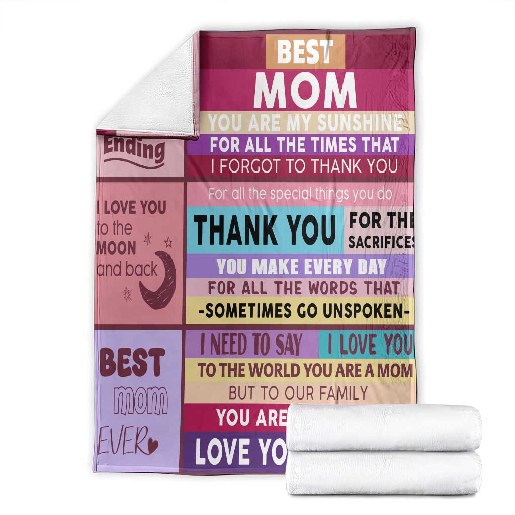 Best Mom Ever Maroon Throw Blanket To My Mom Meaningful Gift for Mother's Day TS02 Maroon Print Your Wear