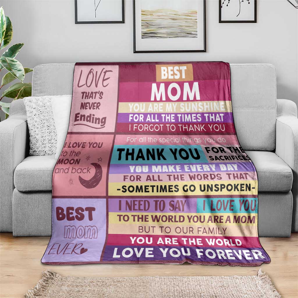 Best Mom Ever Maroon Throw Blanket To My Mom Meaningful Gift for Mother's Day TS02 Print Your Wear
