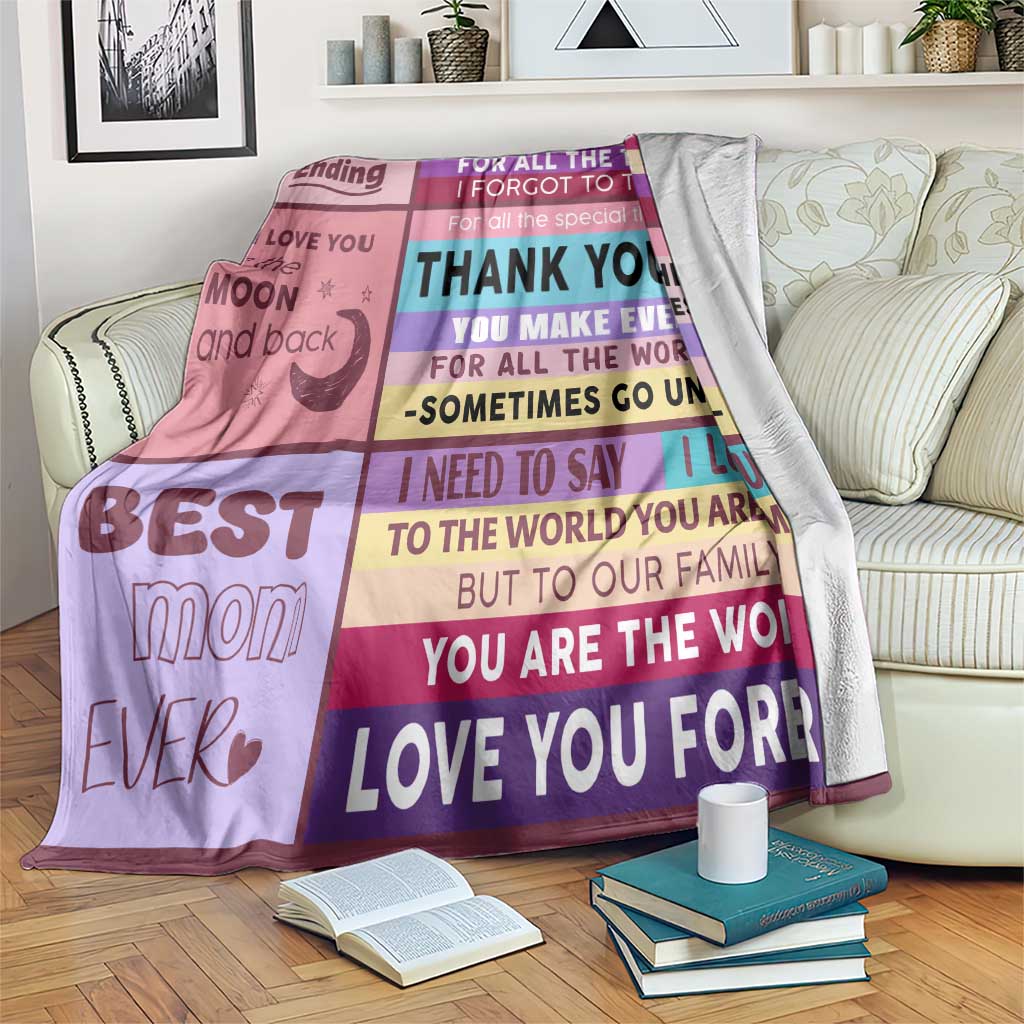 Best Mom Ever Maroon Throw Blanket To My Mom Meaningful Gift for Mother's Day TS02 Print Your Wear