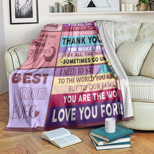 Best Mom Ever Maroon Throw Blanket To My Mom Meaningful Gift for Mother's Day TS02 Print Your Wear