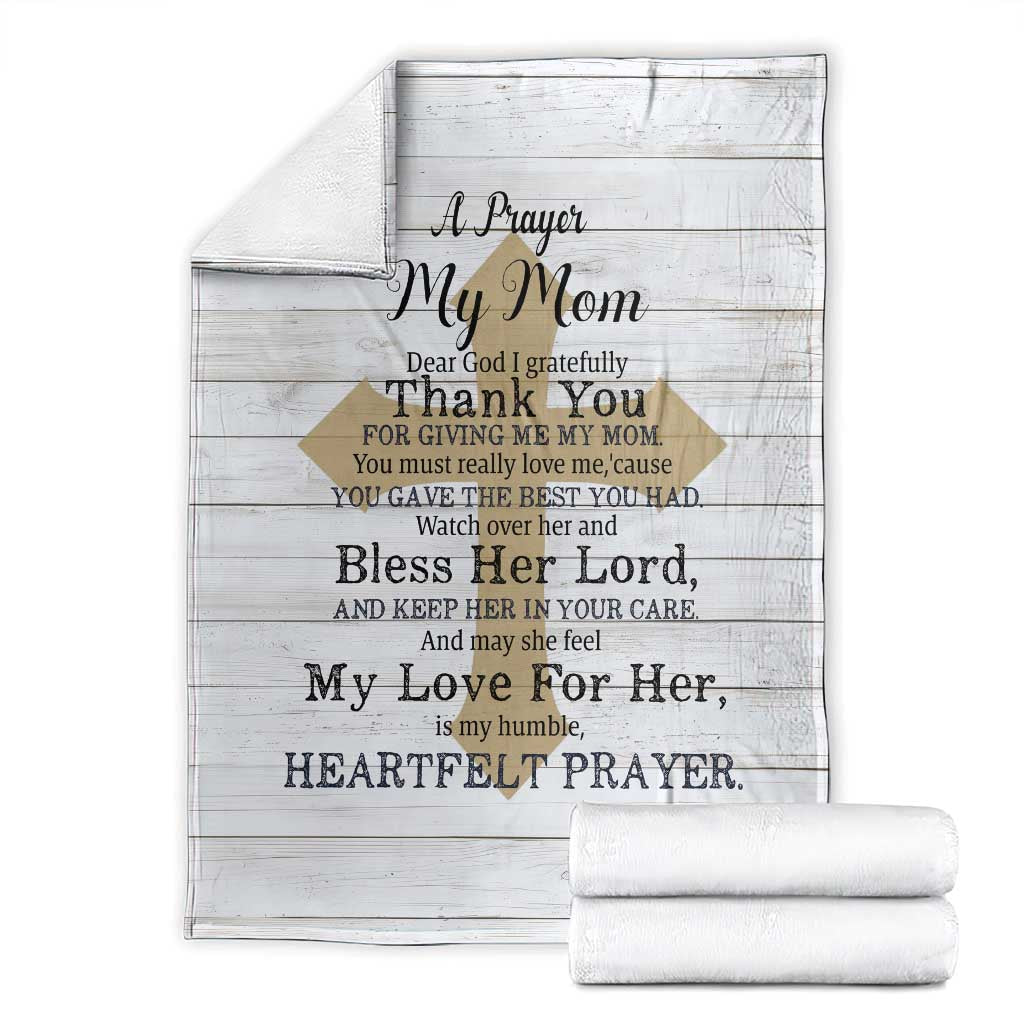 Christian Prayer Throw Blanket Religious Faith Gift with Blessing for Mom Mother's Day TS02 White Print Your Wear