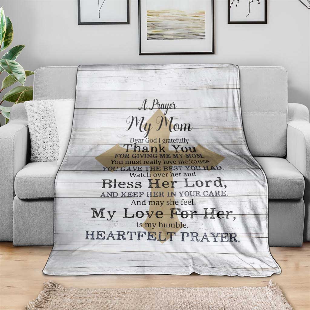 Christian Prayer Throw Blanket Religious Faith Gift with Blessing for Mom Mother's Day TS02 Print Your Wear