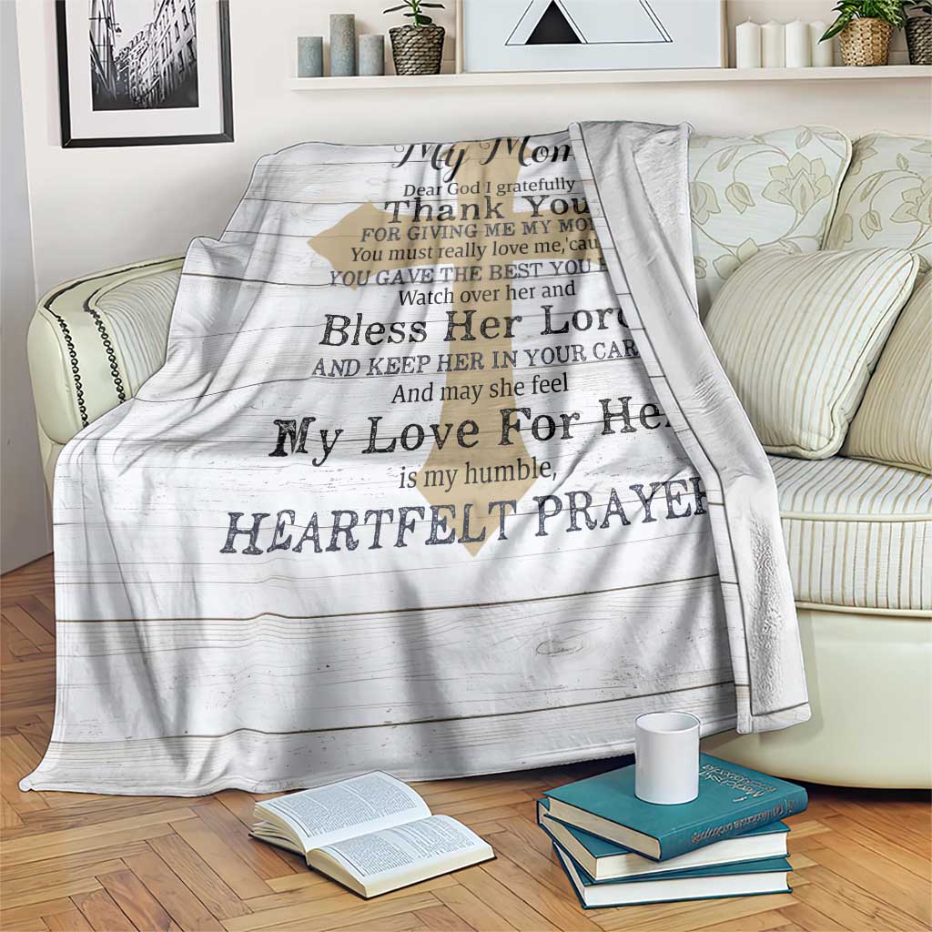 Christian Prayer Throw Blanket Religious Faith Gift with Blessing for Mom Mother's Day TS02 Print Your Wear
