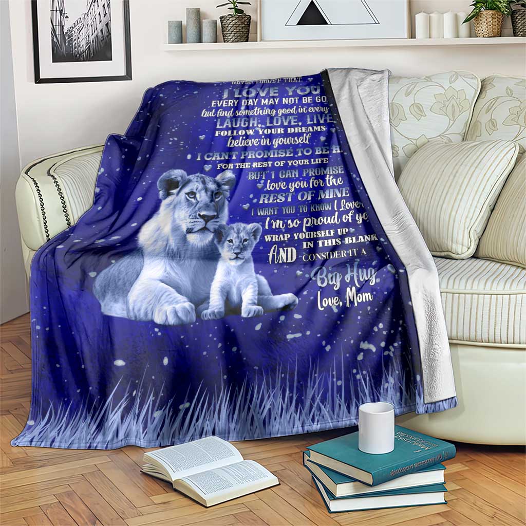 To My Daughter Throw Blanket Lion Graphic Love Message Inspirational Gift from Mom TS02 Print Your Wear