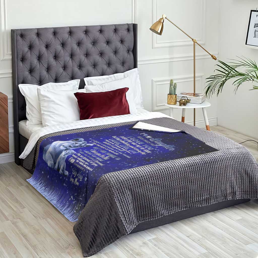 To My Daughter Throw Blanket Lion Graphic Love Message Inspirational Gift from Mom TS02 Print Your Wear