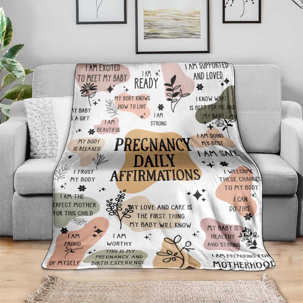 Pregnancy Daily Affirmation Throw Blanket Inspirational Motherhood Gift for Expecting Moms TS02 Print Your Wear