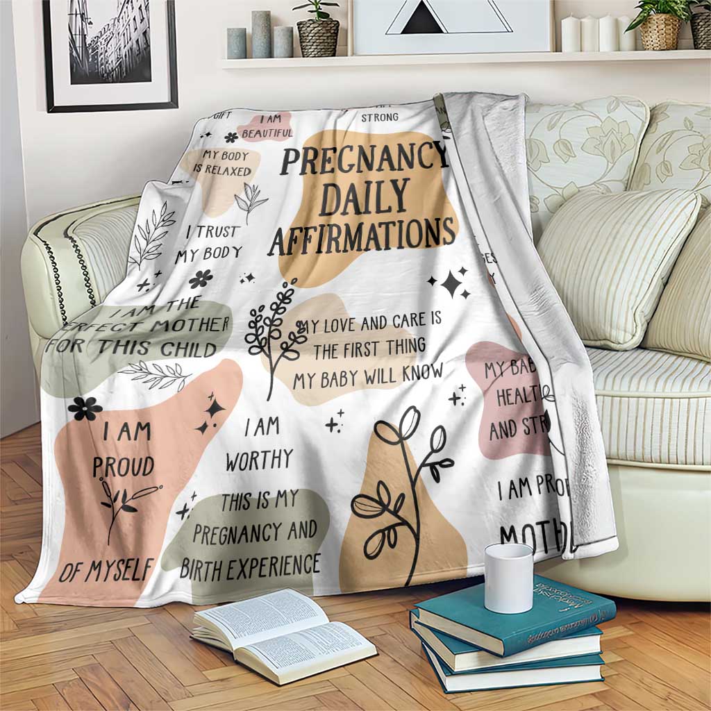 Pregnancy Daily Affirmation Throw Blanket Inspirational Motherhood Gift for Expecting Moms TS02 Print Your Wear