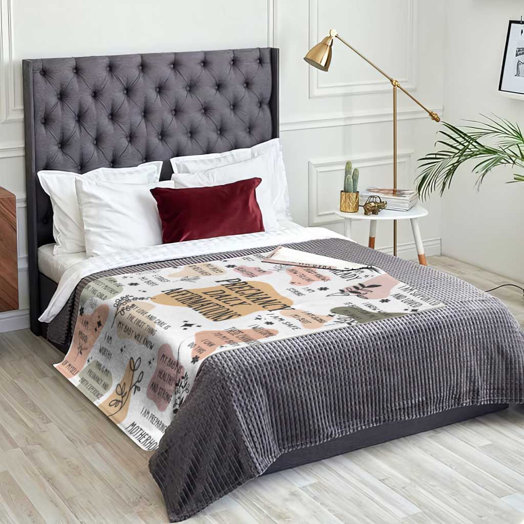 Pregnancy Daily Affirmation Throw Blanket Inspirational Motherhood Gift for Expecting Moms TS02 Print Your Wear