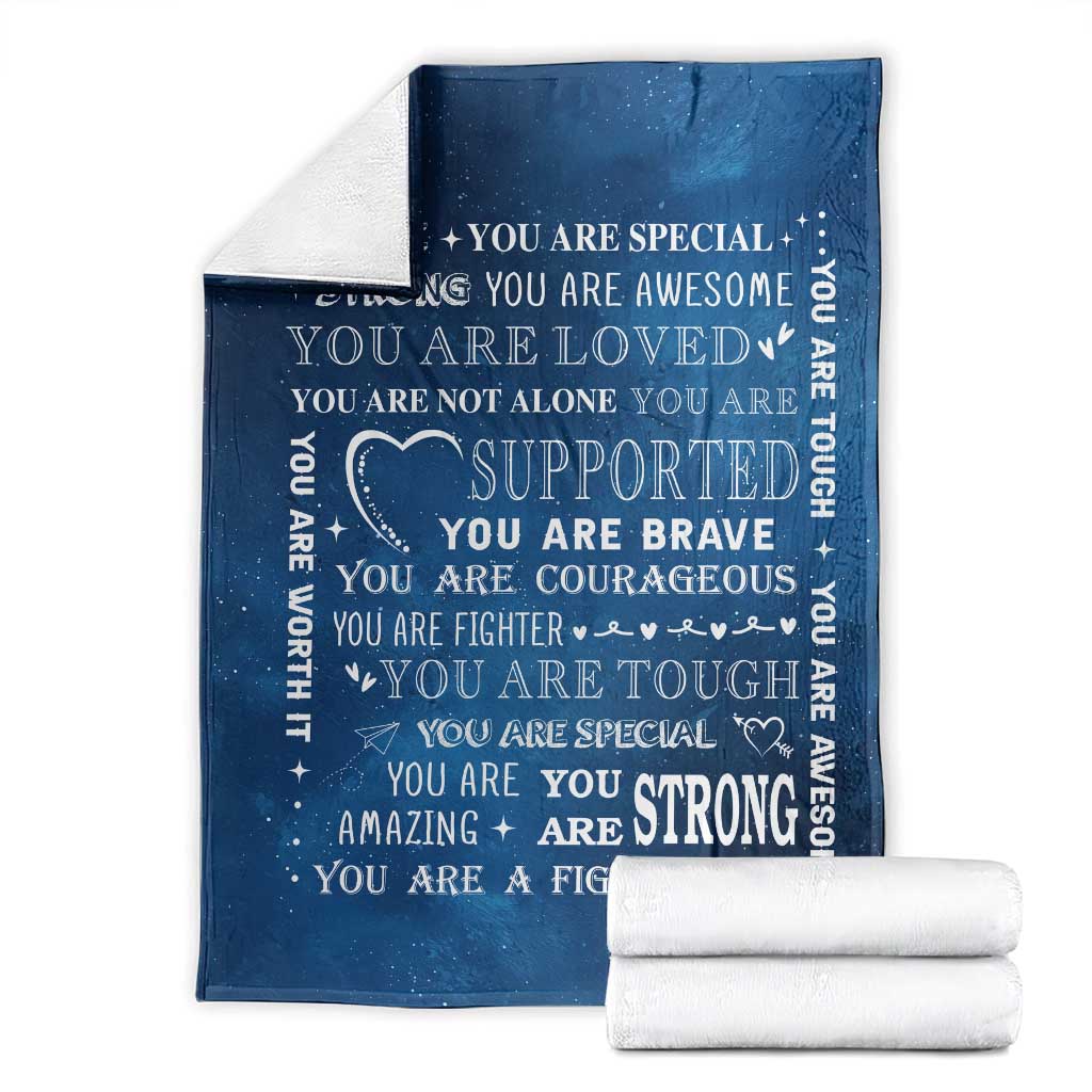 Inspirational Daily Reminder Throw Blanket Positive Words Motivational Strength Encouragement Gift TS02 Blue Print Your Wear