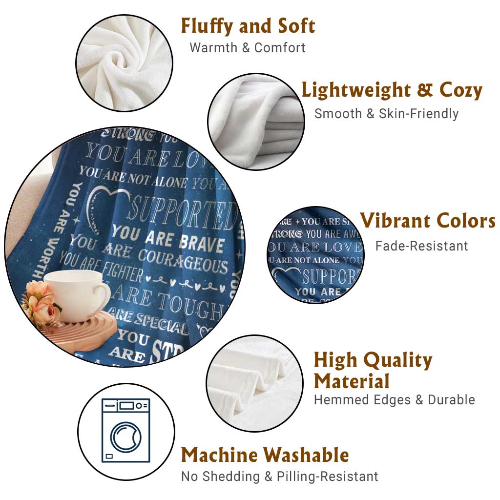 Inspirational Daily Reminder Throw Blanket Positive Words Motivational Strength Encouragement Gift TS02 Print Your Wear