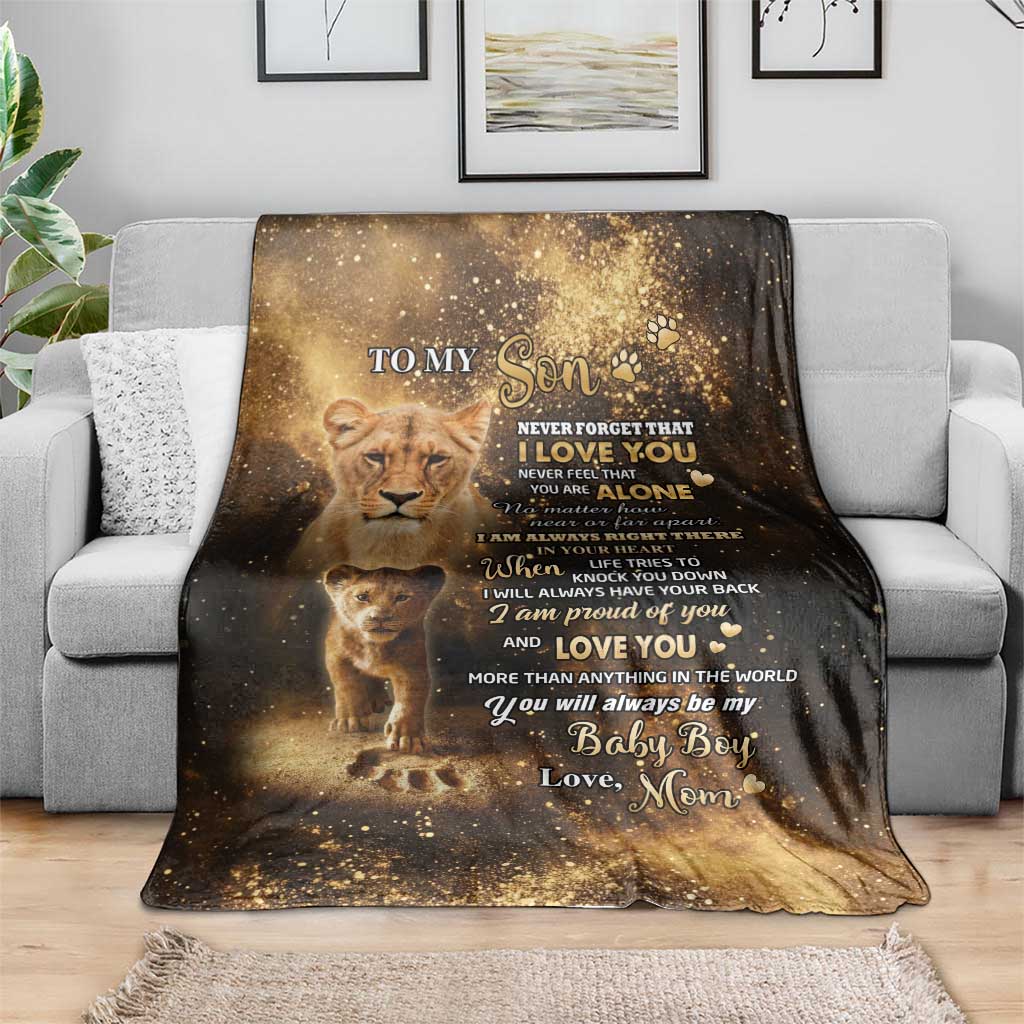 To My Son Lion Throw Blanket Heartfelt Love Motivation Encouragement Gift from Mom Dad TS02 Print Your Wear