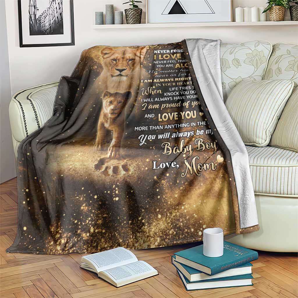 To My Son Lion Throw Blanket Heartfelt Love Motivation Encouragement Gift from Mom Dad TS02 Print Your Wear