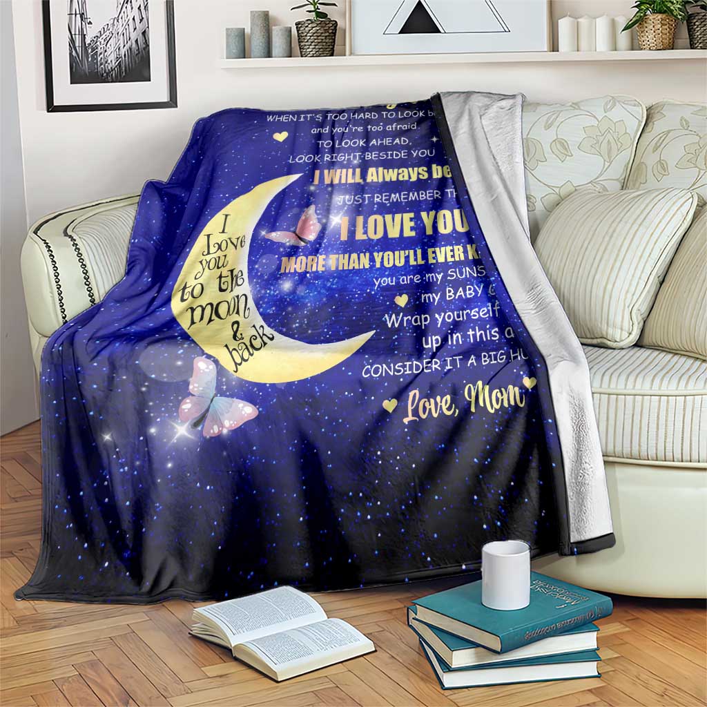 To My Daughter Galaxy Throw Blanket I Love You To The Moon and Back Gift From Mom TS02 Print Your Wear